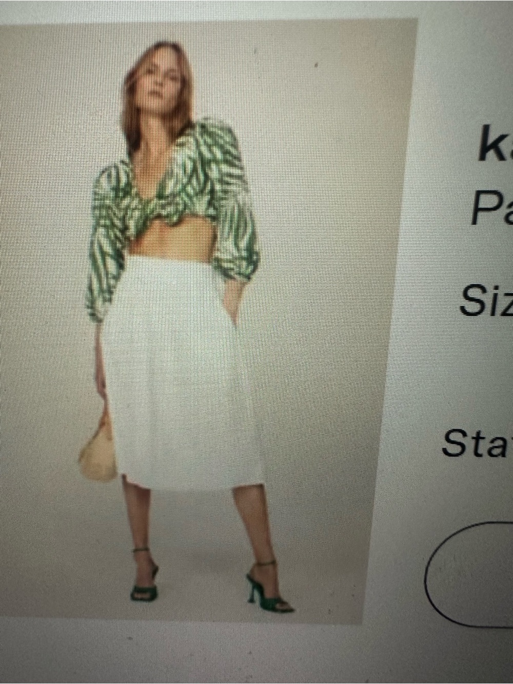 kate spade Palm Fronds Tie Front Top- size 4